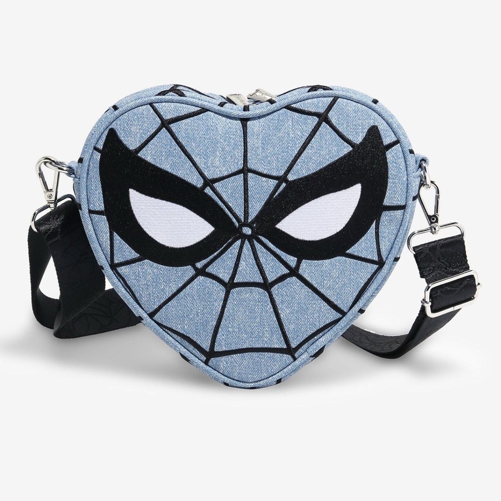 Loungefly Marvel Spider-Man Heart-Shaped
Denim Crossbody - BoxLunch Exclusive